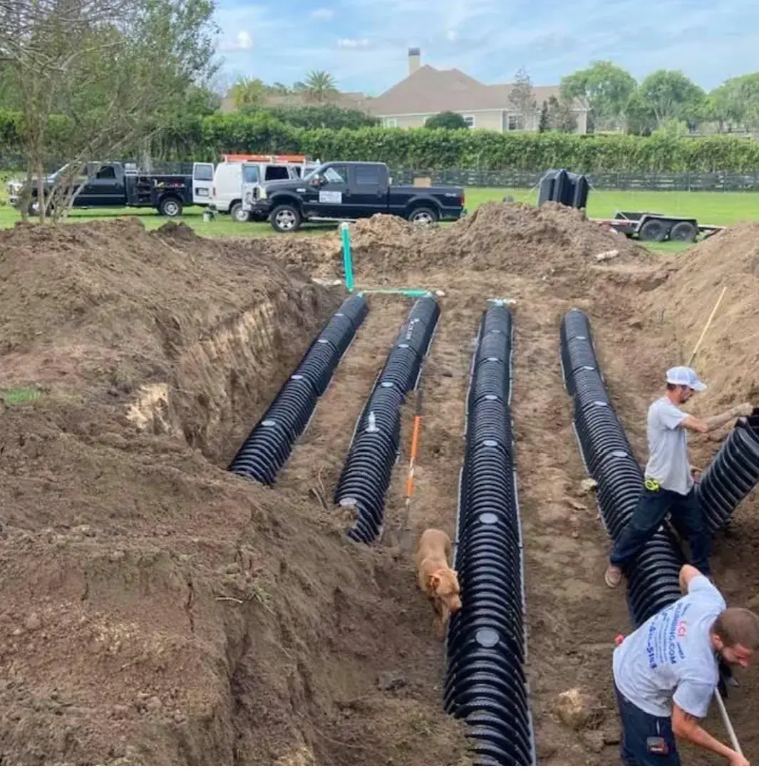 Drain field replacement on an estate lot