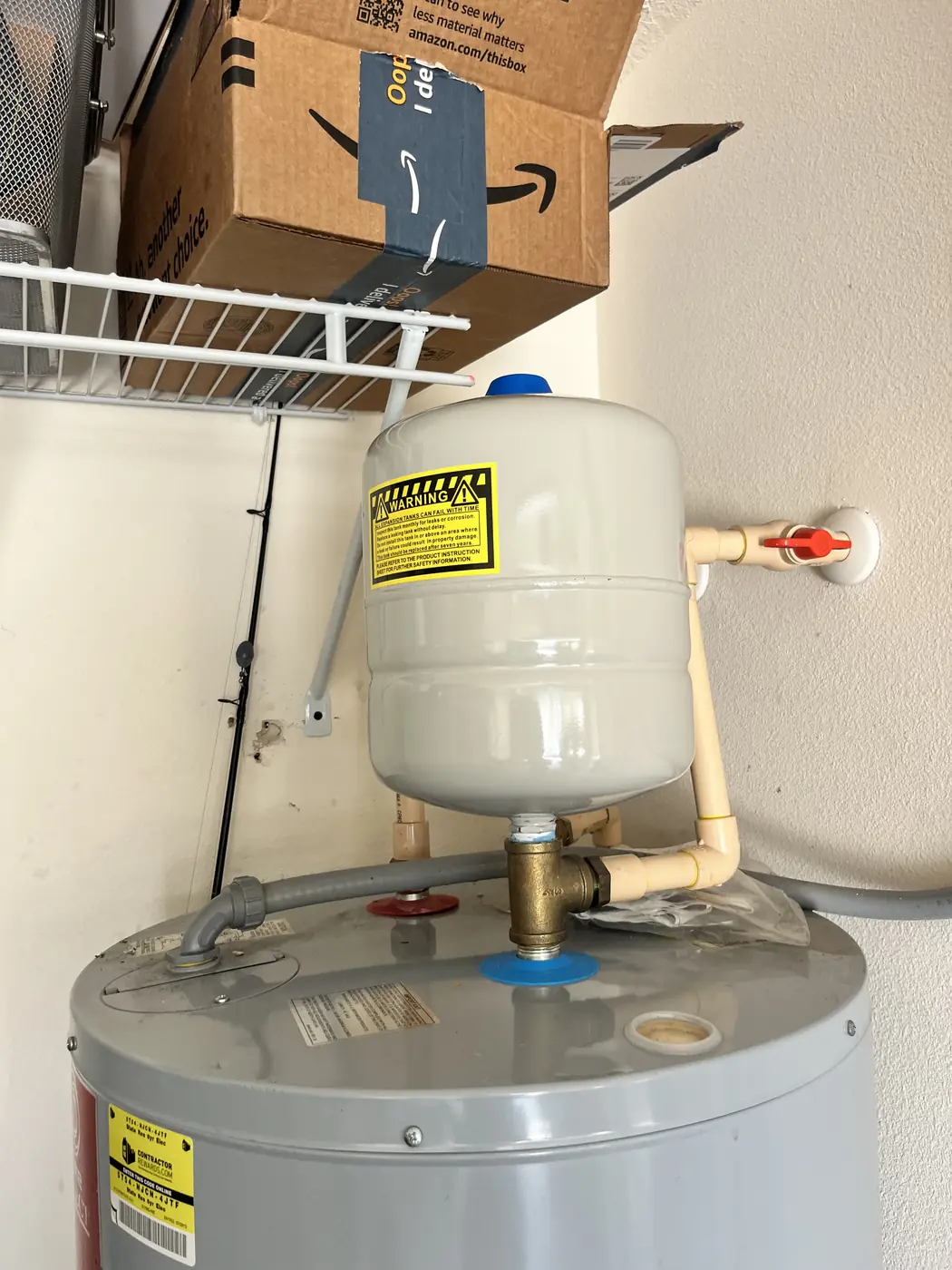 New thermal expansion tank on a water heater