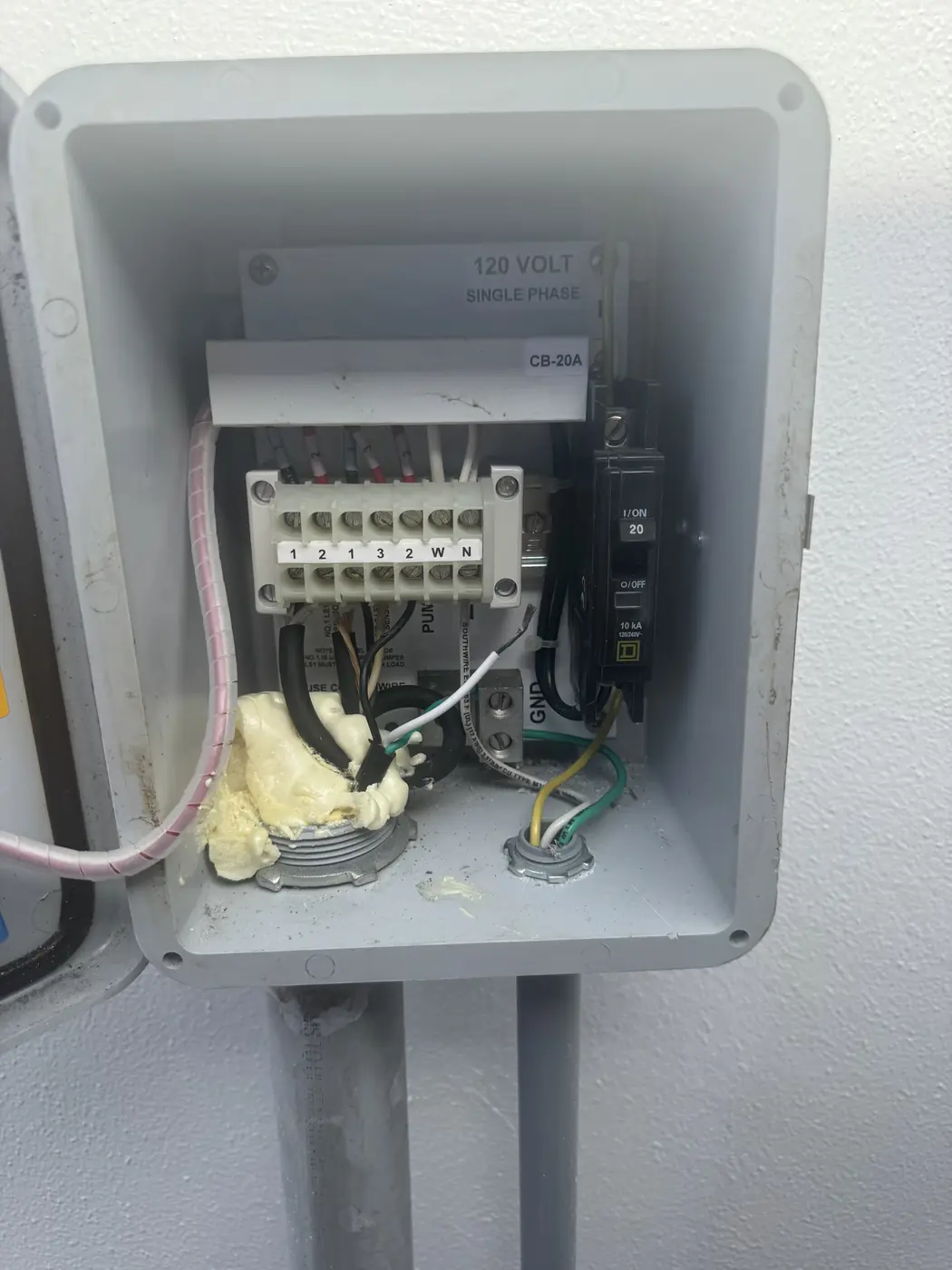 Pump control panel opened for repair