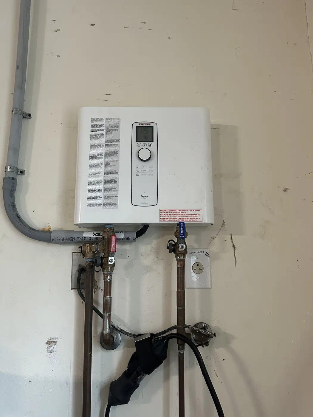 Electric tankless water heater install
