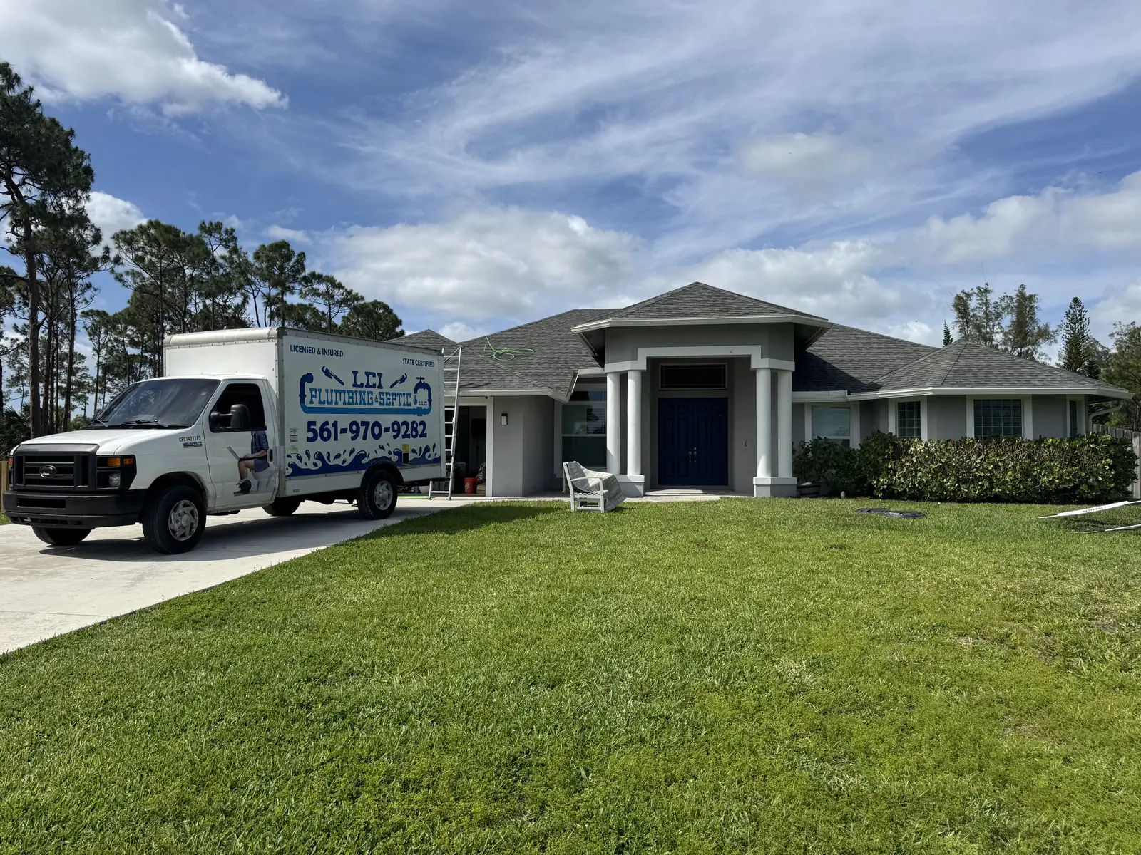 LCI truck parked at a customer's home